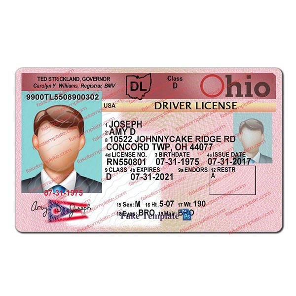 free ohio drivers license templates